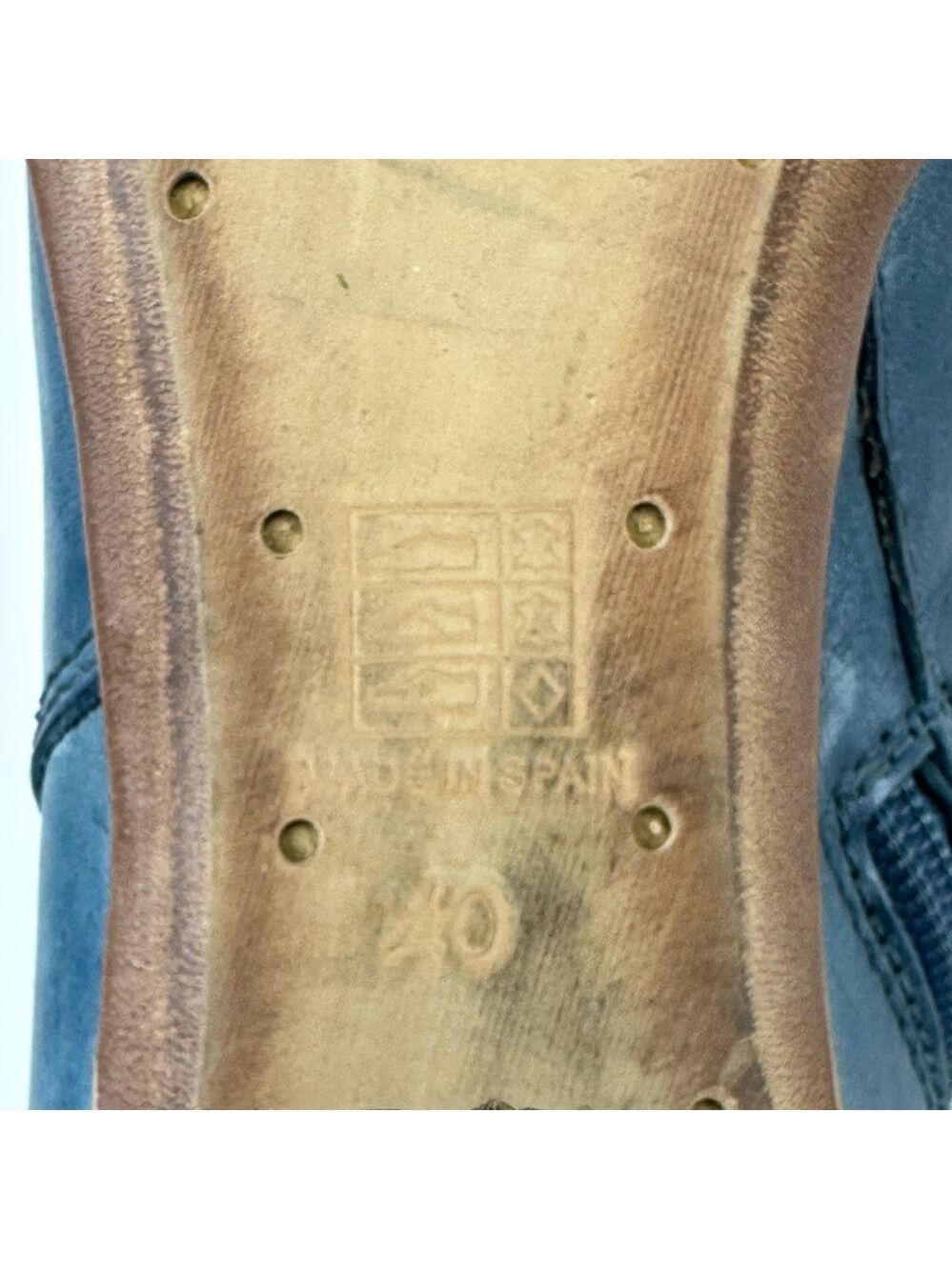 Spiral blue perforated western Boots Womens Sz 40 Leather ankle Coastal Cowgirl - Picture 7 of 14